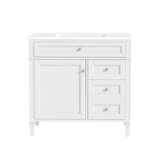 Bathroom Vanity With Top Sink, 2 Drawers, Tip Out Drawer