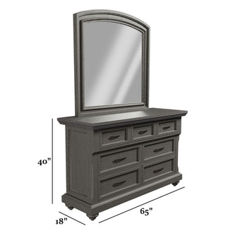 1 Piece Dresser With Handles And Unique Round Legs - Antique Gray