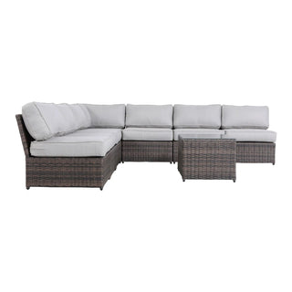 Comfortable Modern Patio Rattan Sectional Set With Cushions