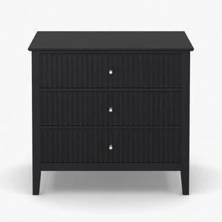 Fluted 3 Drawer Nightstand With Soft Close Slides