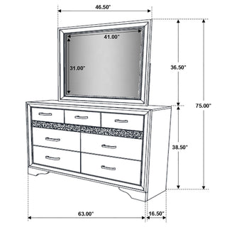 Annie - 7 Drawer Dresser With Mirror - Black