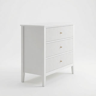 3 Drawer Nightstand, Wide With Soft Close Slides - White