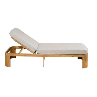 Outdoor Chaise Lounge With Cushion, 5 Position Adjustable Backrest
