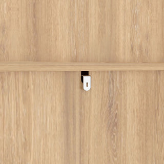 Tall Narrow Fluted Storage Cabinet With Trash Bin Compartment For Kitchen (Trash Can Not Included)