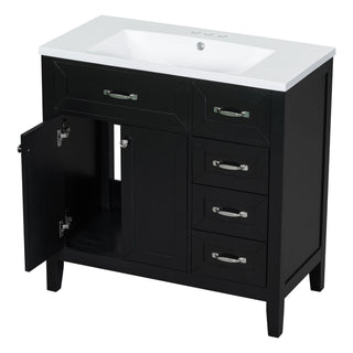Modern Bathroom Vanity With Sink, Freestanding With Drawers And Doors