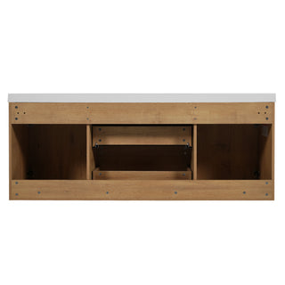 Double Sink Bathroom Vanity, Cabinet & Soft Close Doors, Divided Drawers, Wall Mounted Storage - Wood