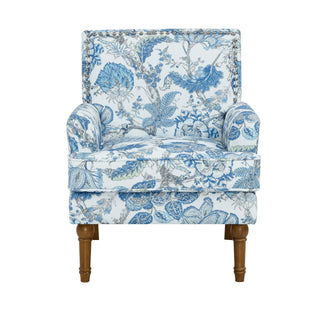 Floral Accent Armchair With Nailhead Trim