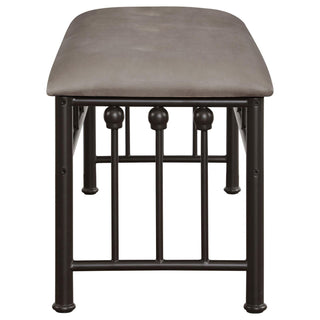 Upholstered Bench - Brown / Dark Bronze