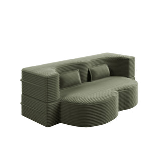 Convertible Foam-Filled Sleeper Sofa Bed With 2 Pillows