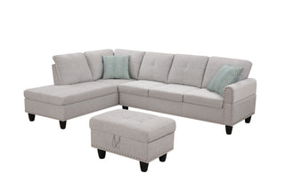 Alger - Left Hand Facing Sofa & Chaise With Ottoman
