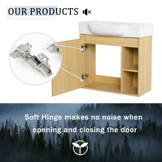 Wall Mounted Bathroom Vanity With Sink & Soft Close Door