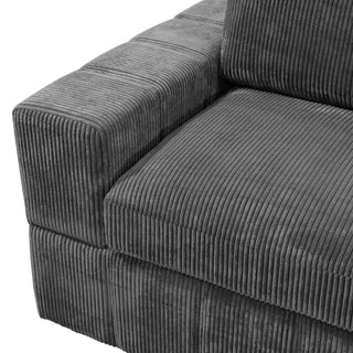 Oversized Modular Loveseat, 2 Piece Living Room Sofa Set - Dark Gray