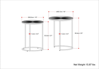 Drake - 2 Piece Nesting Table - Antique Nickel / Antique Copper
