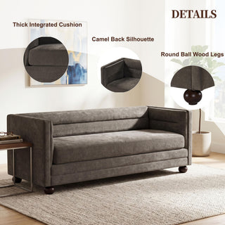 3 Seater Sofa Upholstery With Square Arms, Living Room Couch