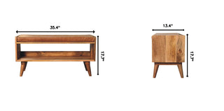 Solid Wood Bench With Upholstered Sea