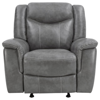 Encino - Upholstered Padded Arm Glider Recliner - Gray