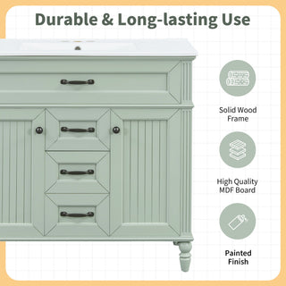 Bathroom Vanity With Sink, Flip-Out Top Drawer, Soft Close Doors, 2 Storage Drawers