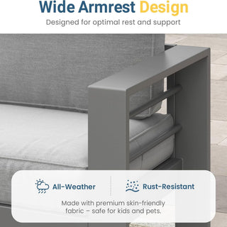 All-Weather Patio Loveseat With Thick Cushions