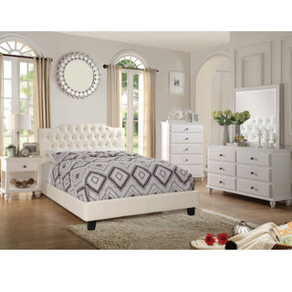 Modern Bed Frame With Tufted Upholstered Headboard