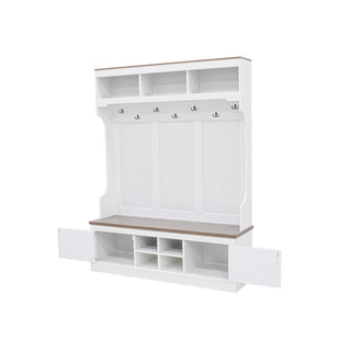 Farmhouse Hall Tree With Bench And Shoe Storage