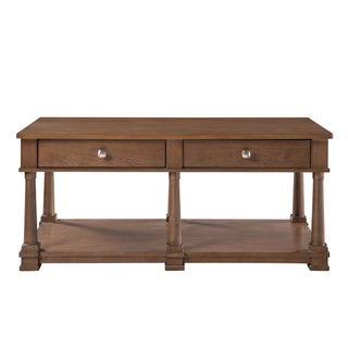 Coffee Table With 2 Storage Drawers & Lower Open Shelf