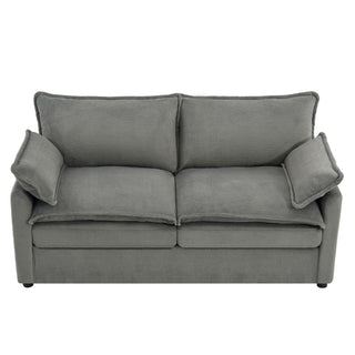 Modern Loveseat Sofa, Upholstered Couch With Side Storage Pockets
