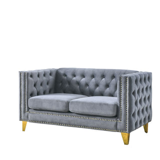 Modern Sofa With Button Tufting, Upholstered Couch For Living Room