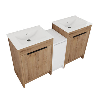 Freestanding Bathroom Vanity & Sink, Storage Cabinets, Soft Closing Doors
