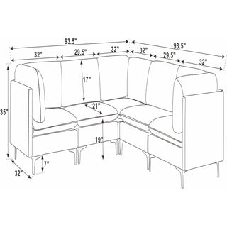 Upholstered Modular Sectional With Tall Legs