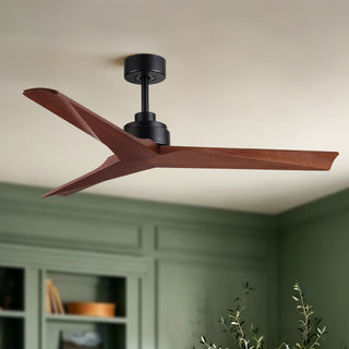 Ceiling Fan Without Light, DC Motor, No Light, Quiet Reversible Ceiling Fan For Living Room - Black