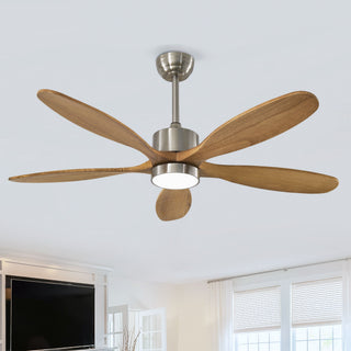 Ceiling Fan With Lights Quiet DC Motor Ceiling Fans 6 Speed Levels - Nickel