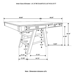 Ferrara - 2 Drawer Counter Height Table - Walnut