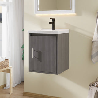 Floating Bathroom Vanity Combo, Wall Mounted Cabinet With Sink & Soft Close Doors For Small Bathrooms