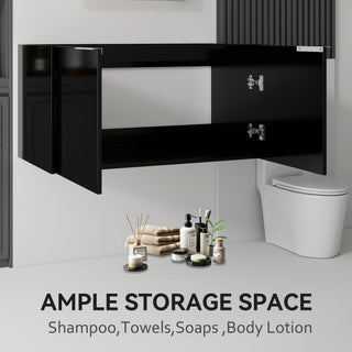 Floating Bathroom Vanity Cabinet With Soft Close Double Doors, Spacious Interior Storage, Wall Mounted, Cabinet Only