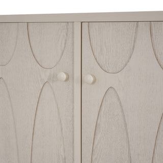 Wood Sideboard With Adjustable Shelves And Storage Cabinet - White Washed