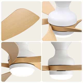 52" Ceiling Fan With 3 Color Dimmable LED Light, DC Reversible Motor, 6 Speed Settings