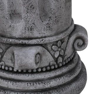 Outdoor End Table, Round Side Table For Patio And Garden - Antique Gray