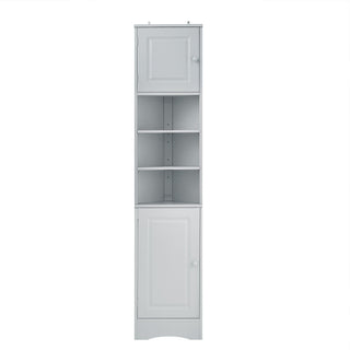 Multi Functional Corner Cabinet With Adjustable Shelves And 2 Doors