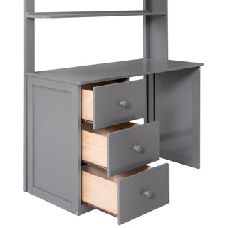 Loft Bed With Drawers, Desk, And Wardrobe