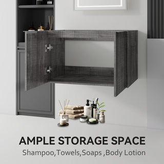 Floating Bathroom Vanity Cabinet With Soft Close Double Doors, Spacious Interior Storage, Wall Mounted, Cabinet Only