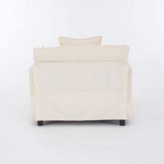 Accent Chair With Ottoman - Beige