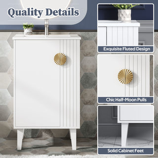 Bathroom Vanity With Sink, Soft-Close Door, Half-Moon Pulls