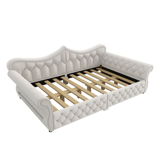 Upholstered Daybed With LED Lighting And Nailhead Trim