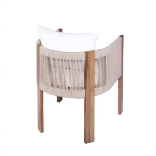 Matera - Patio Dining Chair (Set of 2) With Wraparound Back And Removable Cushion Cover - Teak / Beige