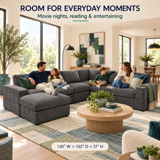 Modular Sectional Sofa, Reversible Set