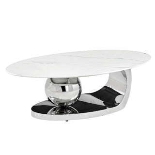 Oval Coffee Table With Geometric Precision