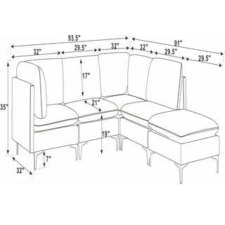 Upholstered Modular Sectional & Tall Legs