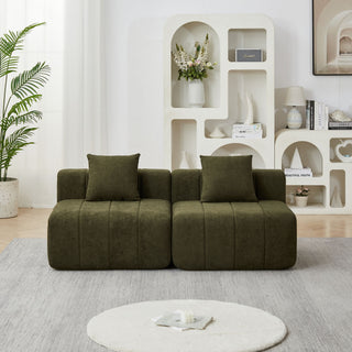 Modular Sectional Sofa With 2 Pillows, Symmetrical Design
