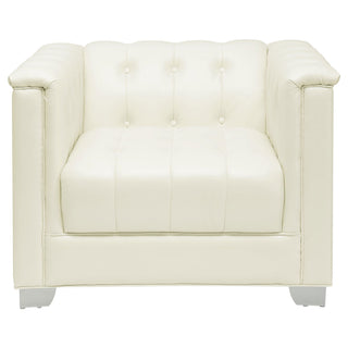 Earline - Upholstered Track Arm Accent Chair - White