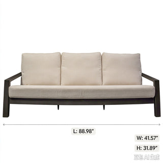 Verona - Seating 4 Pieces Set - Dark Espresso / Gray / Off White